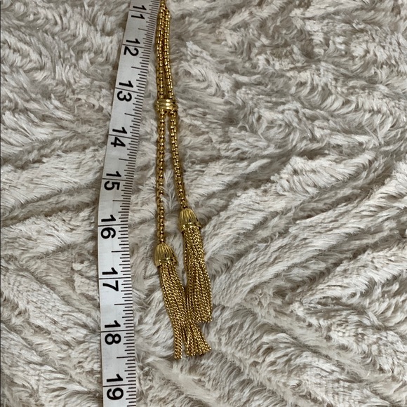 J. Crew Elegant Gold Lariat-Style Tassel Necklace - Picture 3 of 5